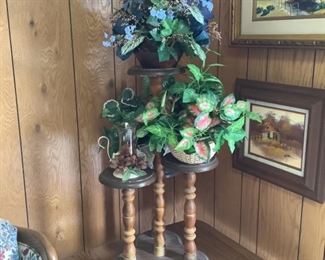 Vintage wooden plant stand 