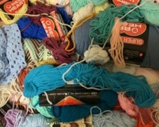 Three huge boxes of yarn and ribbon 