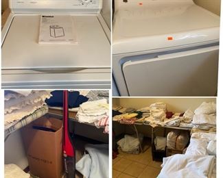 GE DRYER, WASHER, LINENS, SHEETS, DIRT DEVIL
