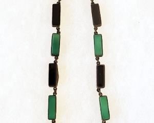 1930 Art Deco German Sterling Chrysoprase Necklace