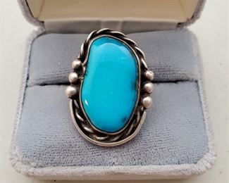 Navajo turquoise and silver ring
