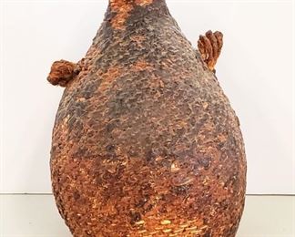 Antique Paiute Indian Woven Water Bottle. 5 1/2" tall. Still retains most of its original pine resin coating. Late 19th to early 20th century.