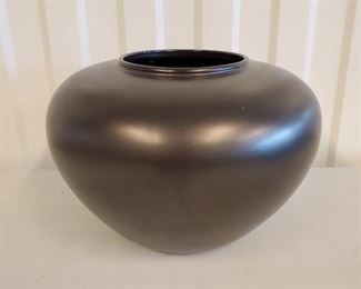1950s BAUER Pottery Matte Black IndianDesigned for Bauer by Tracy Irwin in the 1950s.  7 1/4" tall and 10" in diameter. Bowl Pot. 