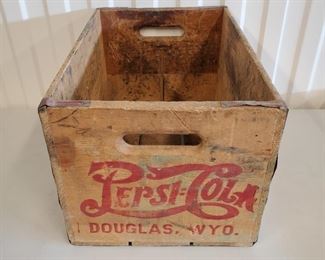 1930s Pepsi Cola Wood Bottle Crate Douglas Wyoming