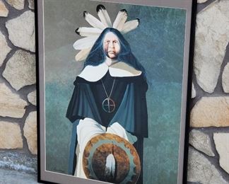 JD Challenger Numbered PrPrint is #4/50. Frame measures 32" tall and 24" wide.int White Mans Medicine. 