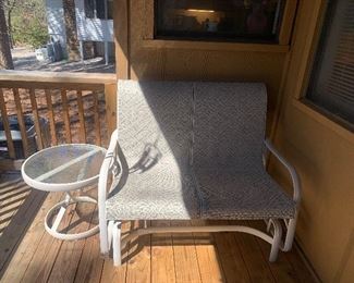 Glider with side table