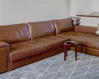 brown leather couch