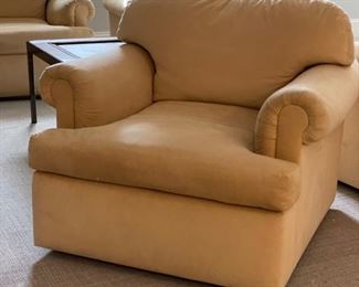 Albert Vivo Buttercream Ultra Suede Swivel Club Chair - 4 available. Each measures 35" W x 38" D. Photo 1 of 3. 
