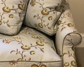 Custom John Boone upholstered floral sofa with down cushions. Measures 70" W x 38" D. Photo 2 of 5. 