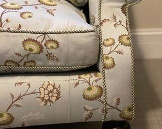 Custom John Boone upholstered floral sofa with down cushions.  Measures 70" W x 38" D. Photo 3 of 5. 