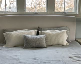 Pottery Barn King Upholstered Headboard.