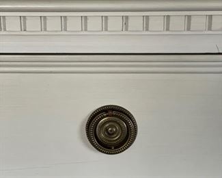 K. A. Roos (Helsingborg, Sweden) Four-Drawer Bureau with Brass Pulls and Dentil Trim. Measures 38" W x 17" D x 36" H. Photo 2 of 3. 