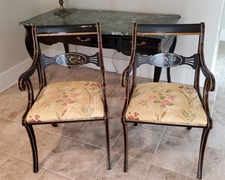 Vintage Baker Furniture Custom Lacquered Chairs hand-painted by Arloa Sweet. Photo 1 of 2. 
