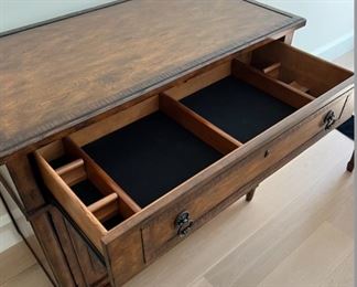 Sligh cabinet with felt-lined drawers. Measures 42" W x 22 1/4" D x 36 3/4" H. Photo 2 of 3. 