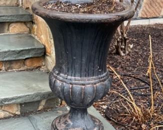 Metal Urn - 2 available. Each measures 21” H x 15” D. 