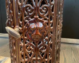 Antique Metal Stove. Top removes for repurposing as a cool umbrella stand. Measures 35” H x 14” D. Photo 4 of 4. 