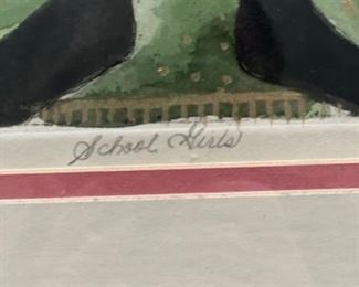 School Girls by Beth Bird. Measures 26.5” x 33.5.”  Photo 2 of 4. 