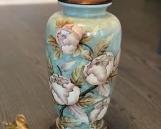 Pair of Fredrick Cooper Floral Table Lamps with Linen Shades. Each measures 28.5” H. Photo 2 of 2. 