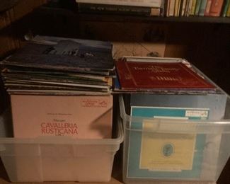 Bins full of vinyl records including classical