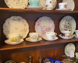 Cup and saucer China silver plate