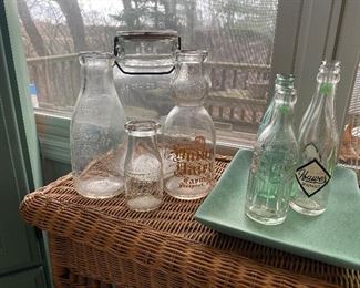 Freeport milk bottles Freeport soda bottles