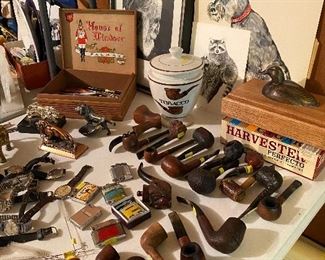 Tobacco pipes tobacco container watches lighters