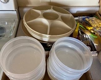 assorted storage and Tupperware