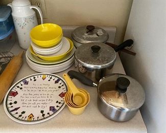 Pots, pans, Melmac dishes