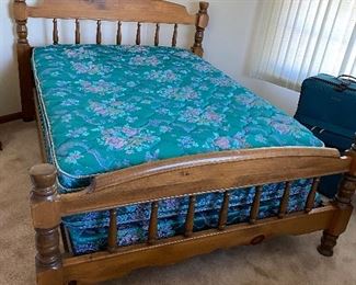Full size mattress, queen size headboard and footboard