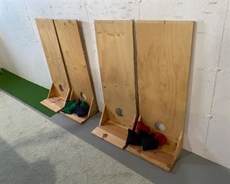Corn hole games with bean bags