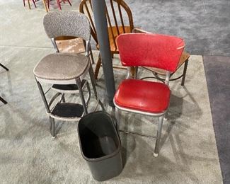 Vintage kitchen Cosco step stool and vintage Childs chair