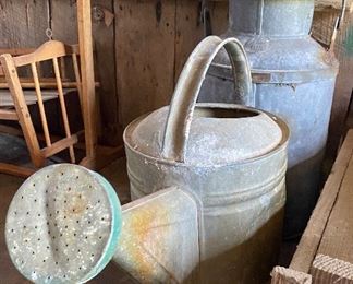 Galvanized Watering Can/Old Milk Can