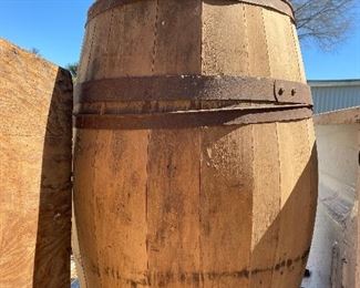 Large Old Wooden Barrel