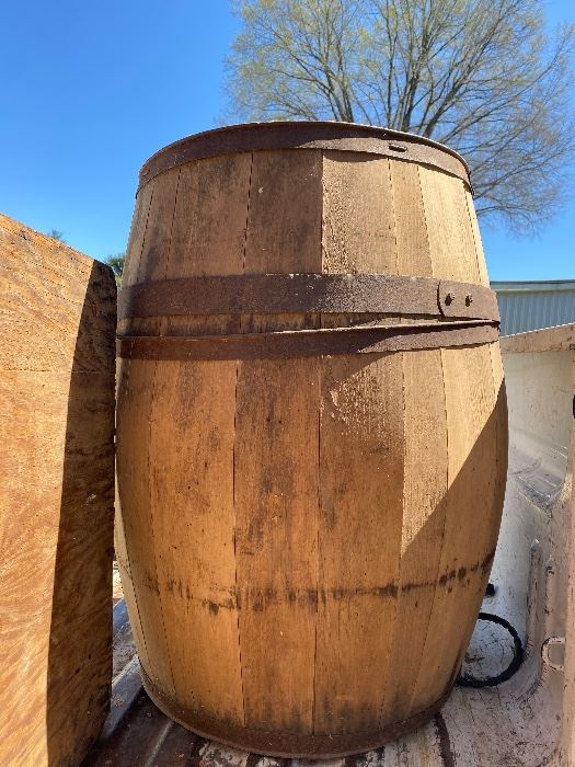 Large Old Wooden Barrel