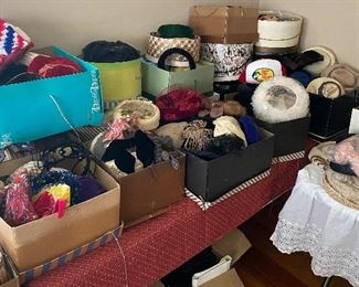 Numerous Vintage and Old Ladies Hats