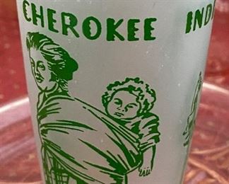 Vintage Fosted Cherokee Souvenir Glass
