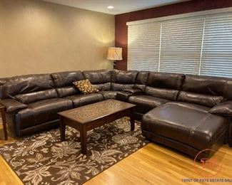 Large Leather Sectional 