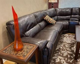 Large Leather Sectional 