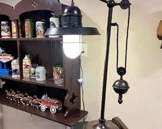 Industrial Style Pulley / Weight Desk Lamp