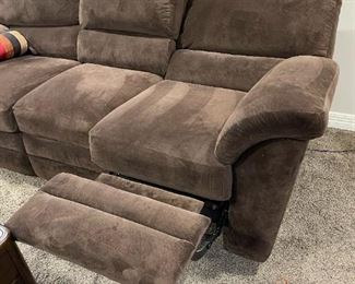 LAZY-BOY Powered Reclining Suede Sofa