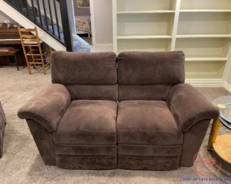 LAZY-BOY Powered Reclining Suede Loveseat