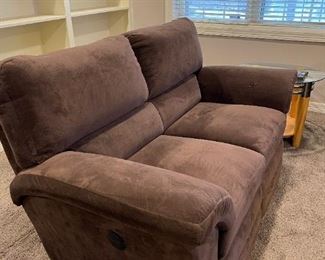 LAZY-BOY Powered Reclining Suede Loveseat