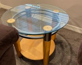 Contemporary Glass Topped Side Table