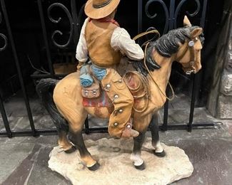 Vintage 1986 Universal Statuary Horse and Rider #812