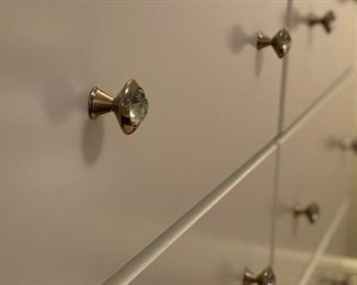 Standard Furniture Marilyn Panel Bedroom Set in Glossy White (Mirrored Dresser, King Size Bed, and Nightstand)