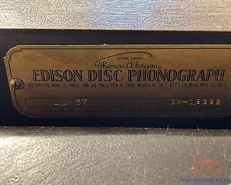 Antique Early 1900's EDISON Disc Phonograph LU37