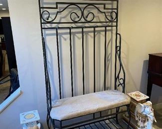 Metal Hall Tree with Bench