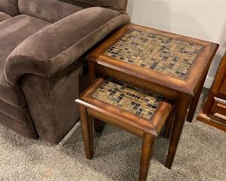 Stacking Tile Topped Side Tables