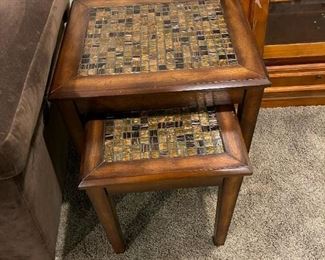 Stacking Tile Topped Side Tables