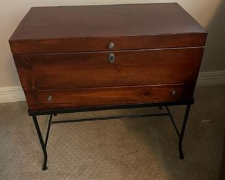 Large Wood Trunk on Cast Iron Base